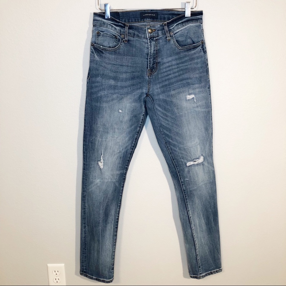 Aeropostale Men’s Slim Straight Distressed Jeans